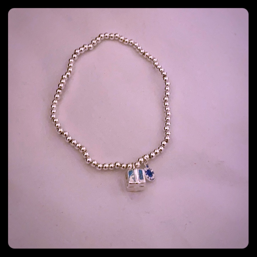 Katie Loxton Silver Bracelet With Present Charm